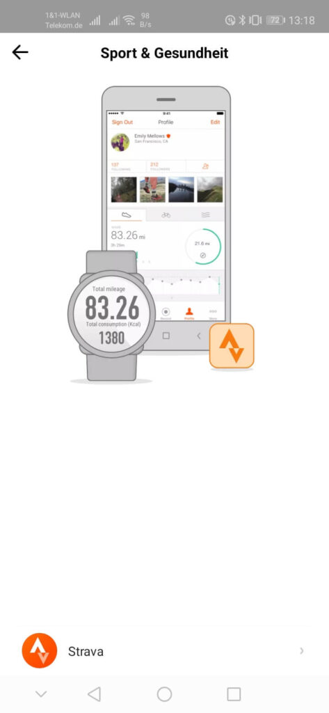 strava e amazfit bip